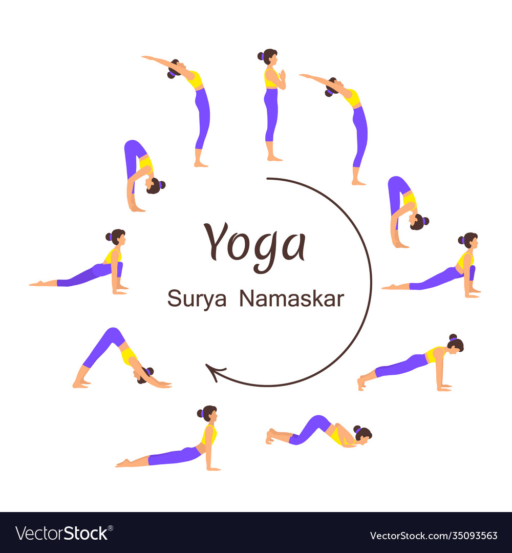 surya-namaskar-a-sun-salutation-yoga-asanas-vector-35093563